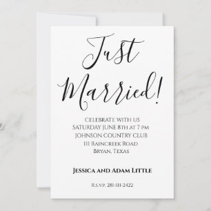 Just Married Personalised Wedding Invitations