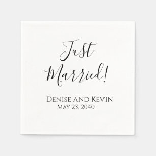 Just Married Personalised Wedding Napkins