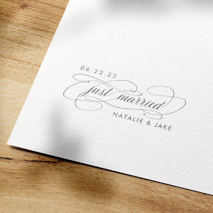 Just Married Personalised Wedding Self-inking Stamp