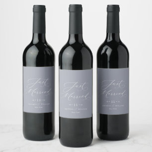 Just Married Personalised Wedding Wine Label