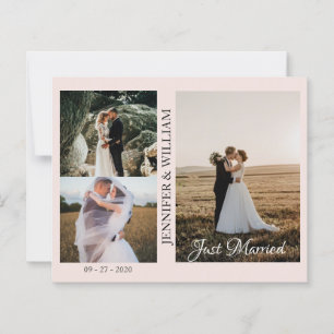 Just Married Photo Collage Wedding Announcement