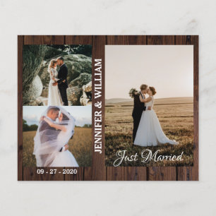 Just Married Photo Collage Wedding Announcement