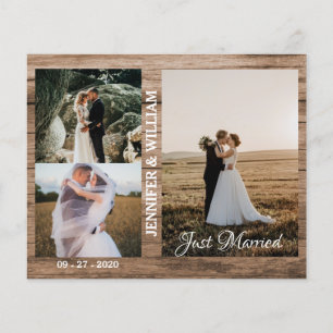 Just Married Photo Collage Wedding Announcement