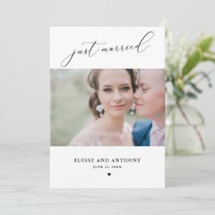 Just Married Photo Elopement Announcement Card