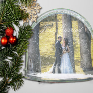 Just Married Photo Snowglobe
