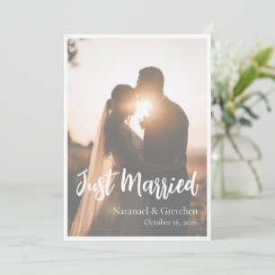 Just Married Photo Wedding Announcement Card