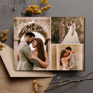 Just Married Photo Wedding Thank You Postcard