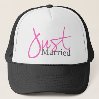 Just Married (Pink Script) Trucker Hat
