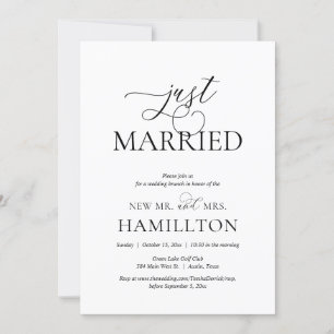 Just Married, Post wedding Brunch Elopement Invita Invitation