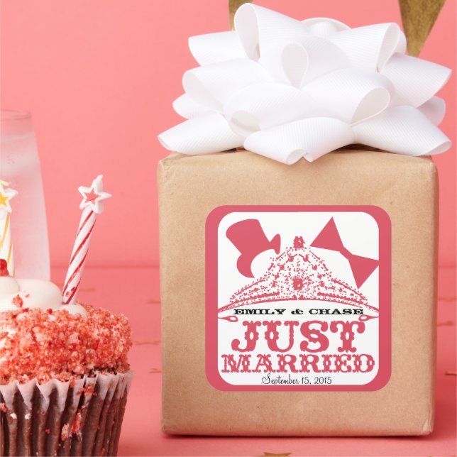 Just Married Princess Bride Tiara Wedding Sticker (Party)