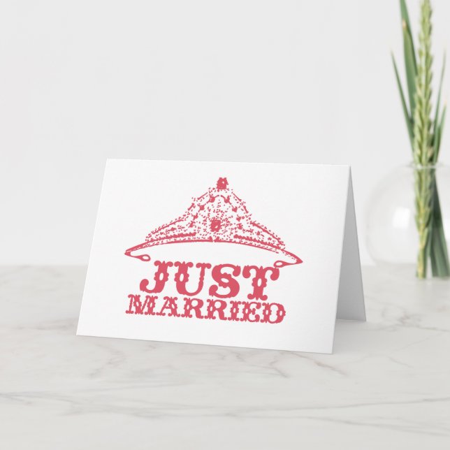 Just Married Princess Bride Tiara Weddings Announcement (Front)