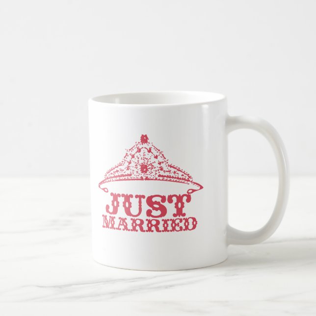 Just Married Princess Bride Tiara Weddings Coffee Mug (Right)