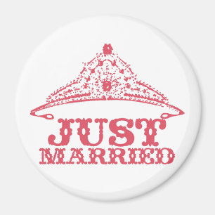 Just Married Princess Bride Tiara Weddings Magnet