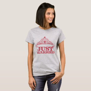 Just Married Princess Bride Tiara Weddings T-Shirt