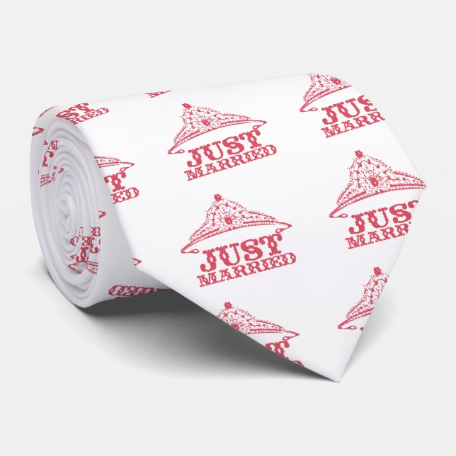 Just Married Princess Bride Tiara Weddings Tie (Rolled)