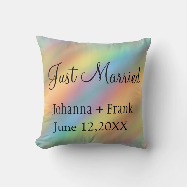 Just Married Rainbow Cushion (Front)
