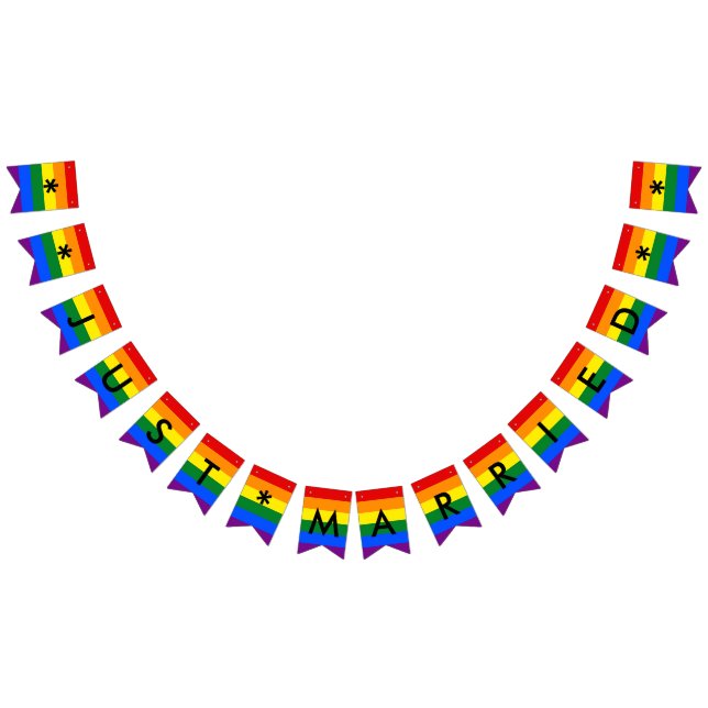 Just Married Rainbow Flag LGBT Pride Wedding Party (All)