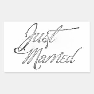 Just Married Rectangular Sticker