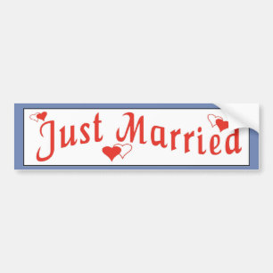 Just Married red sticker