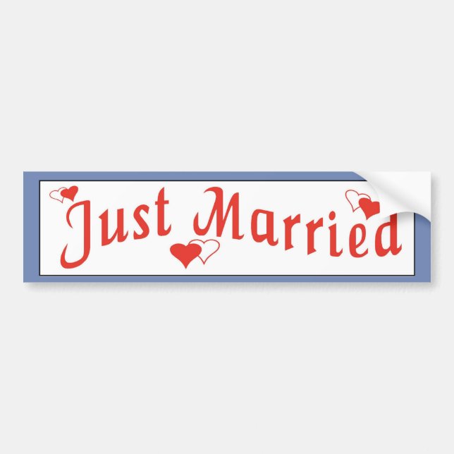 Just Married red sticker (Front)