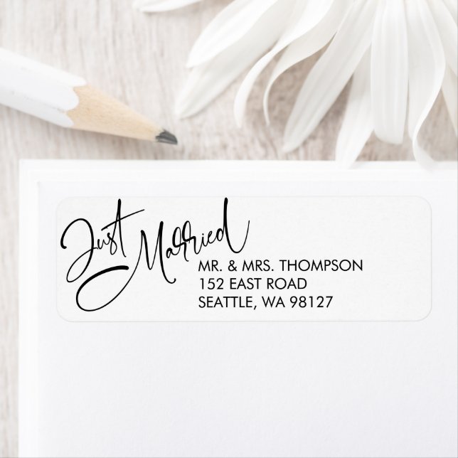 Just Married Return Address Label (Insitu)