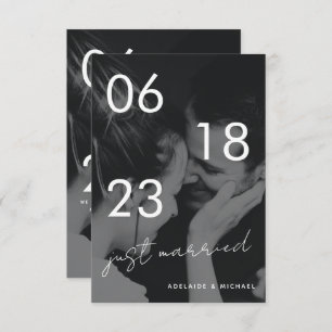 Just Married Romantic Elegant Wedding Photo Card