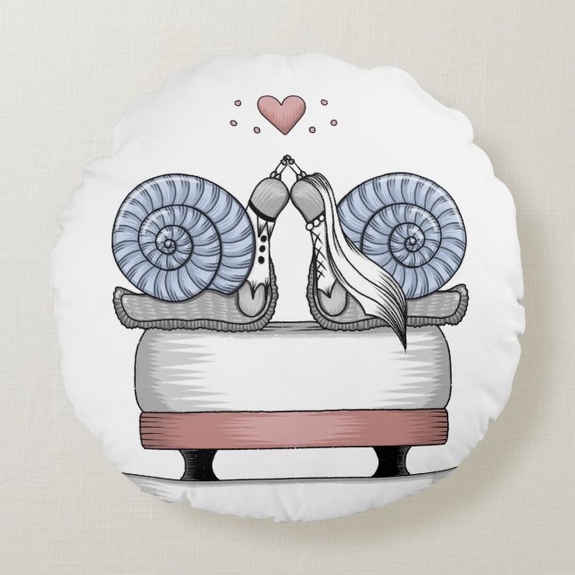 Just married round cushion (Front)