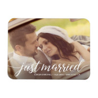 Just Married Script Overlay Custom Wedding Photo