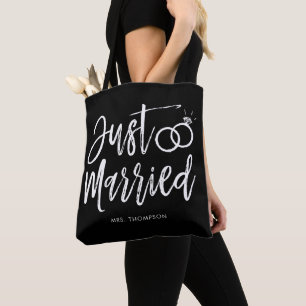 Just Married Script   Personalised Tote Bag
