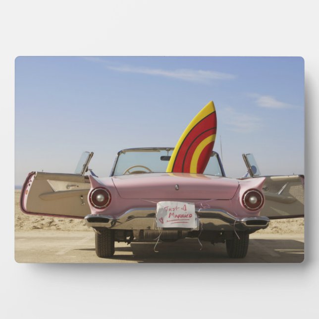 Just Married Sign And Surfboard Plaque (Front)