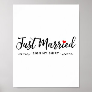 Just Married Sign My Shirt - Bride & Groom _1