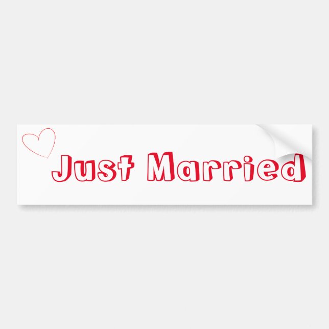 Just Married Simple Bumper Sticker (Front)