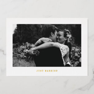 Just Married Simple Foil Photo Announcement
