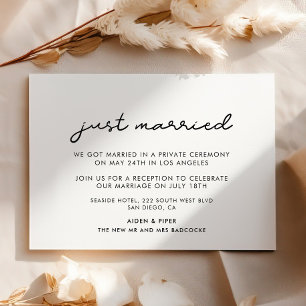 Just married Simple wedding announcement