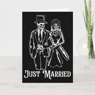 Just Married Skeleton Couples Matching Valentine H Card