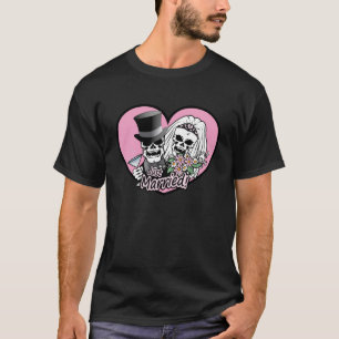 Just Married Skulls T-Shirt