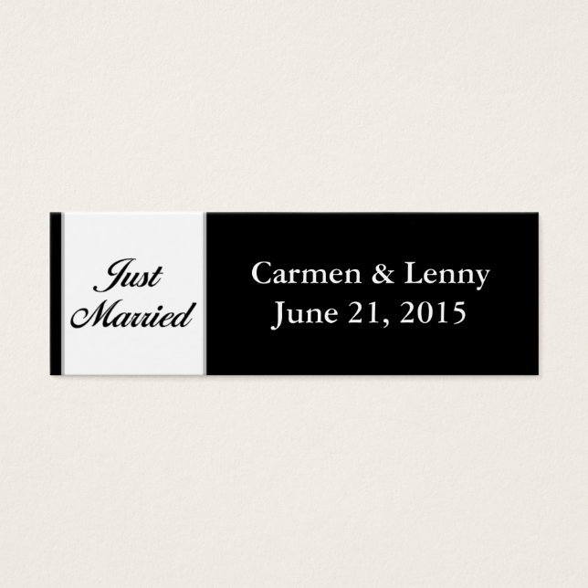 Just Married Small Tag - Black (Front)