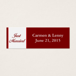 Just Married Small Tag - Cranberry Red