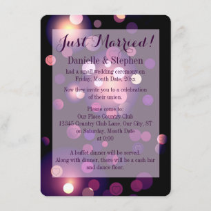Just Married Spots and Hearts Invitation