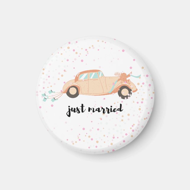 Just Married sticker MAGNETS  (Front)