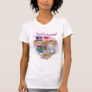 Just Married Teddy Bear Wedding Couple T-Shirt