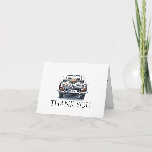 Just Married Thank You Card (Front)