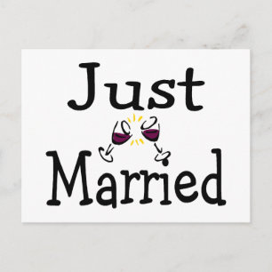 Just Married Toast Announcement Postcard
