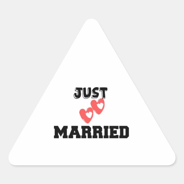 JUST MARRIED TRIANGLE STICKER (Front)