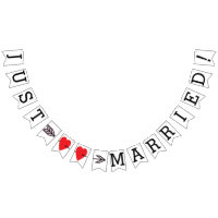 JUST MARRIED, Two Red Hearts And Arrow