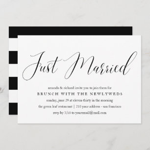 Just Married typography post wedding brunch Invitation