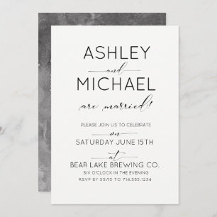 Just Married Typography Wedding Party Invitation