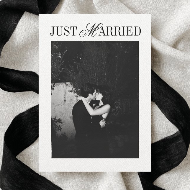 Just Married Unique Modern Minimalist Wedding Announcement (Creator Uploaded)