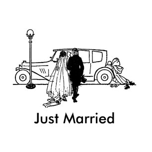 Just Married Vintage Bride and Groom T-Shirt