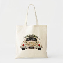 Just Married Vintage Car Custom Wedding Year